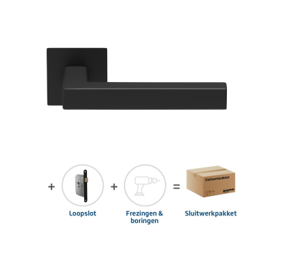 Sluitwerkpakket 2067 Squared 20 flat loop ZWART