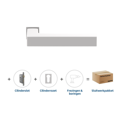 Sluitwerkpakket 834 Squared 20 minimal cilinder WIT