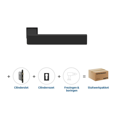 Sluitwerkpakket 835 Quadrate 28 minimal cilinder ZWART