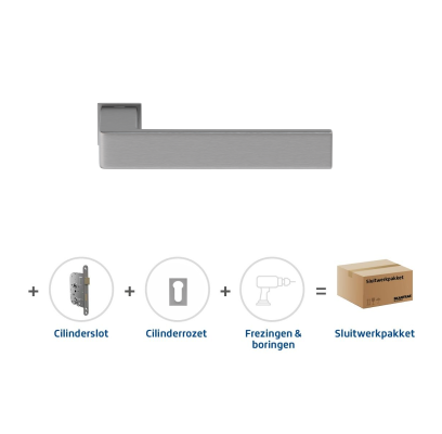 Sluitwerkpakket 837 Quadrate 28 minimal cilinder RVS