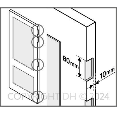 Scharnierinkrozing 80X80 mm per 4 L1
