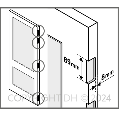Scharnierinkrozing 89X89 mm per 4 L1